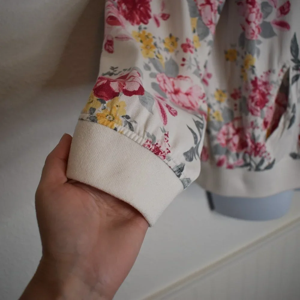 Torrid Floral Bomber Jacket Sz 3 Plus Size Zip Up Retro 80s Grandmacore - Picture 6 of 16
